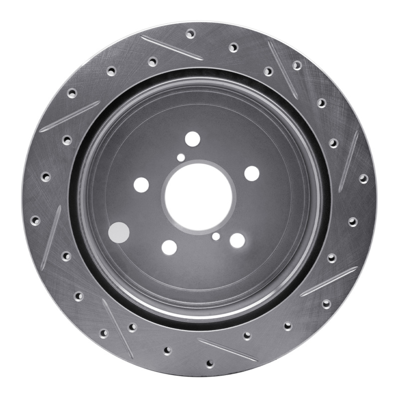 Toyota FR-S Brake Rotor (1) - Rear Left - R1 Concepts - Drilled & Slotted - Silver - `10-`25